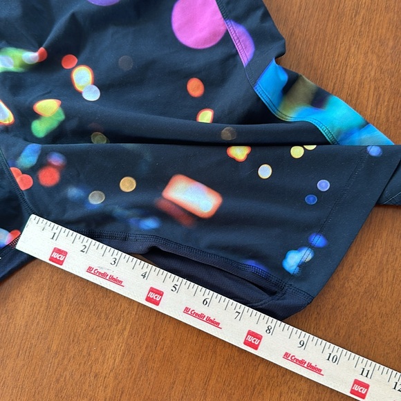 EUC Men’s Lululemon shorts; size small. Black with vibrant design - Picture 4 of 5